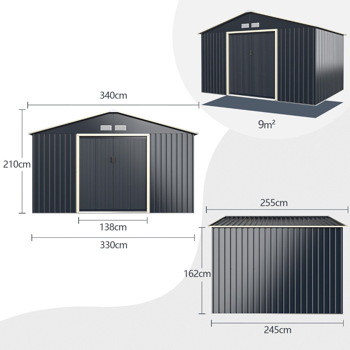 Large Utility Storage House with Sliding Door
