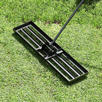 75/91/106 x 25cm Lawn Leveling Rak with Ergonomic Handle-106 x 25 cm-Black