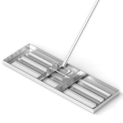 75/91/106 x 25cm Lawn Leveling Rak with Ergonomic Handle-75 x 25 cm-Silver