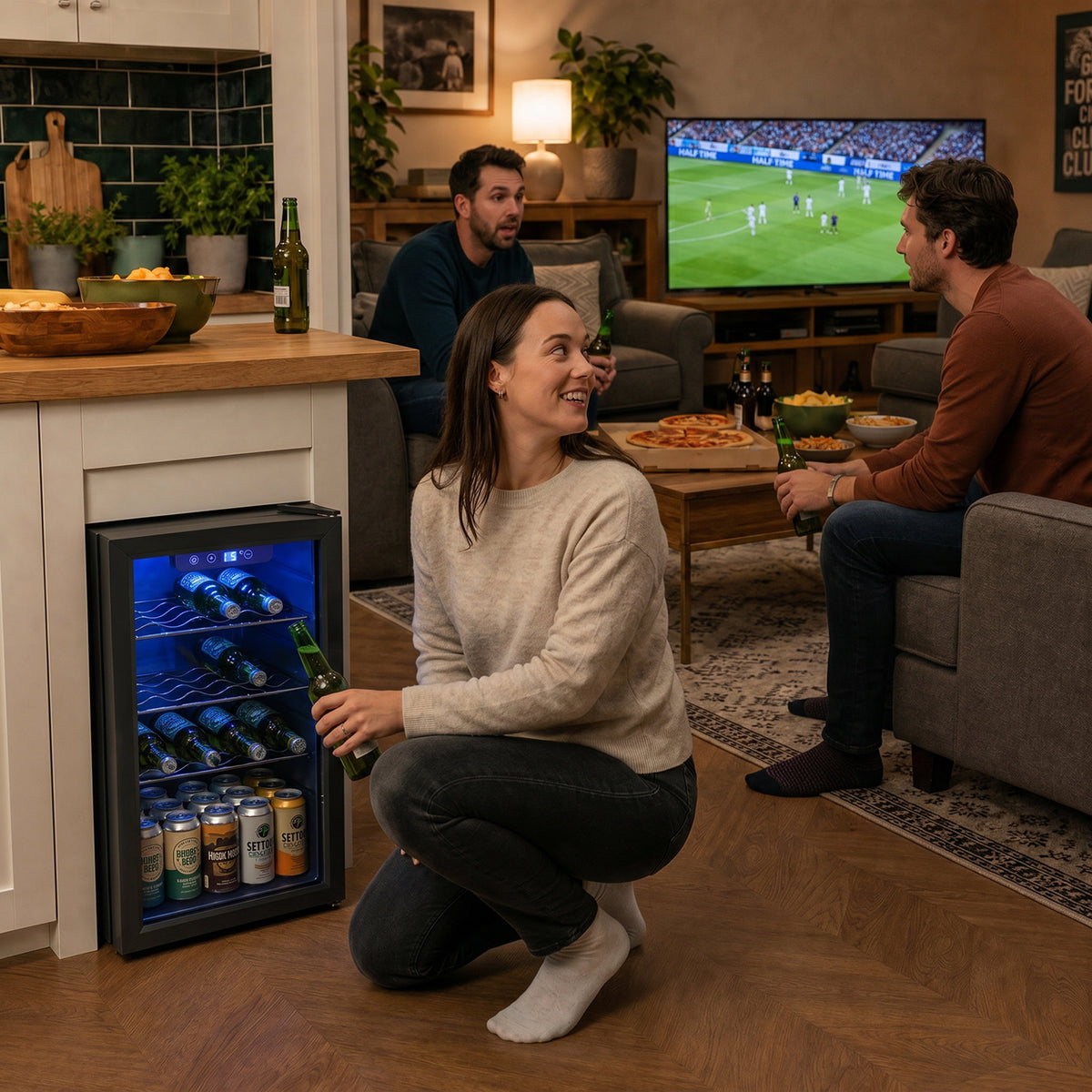 HOMCOM 24 Bottle Wine Cooler, 68 Litre Capacity, 4-16°C Freestanding Drinks Wine Fridge with Glass Door, Black