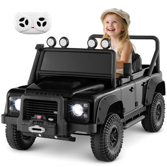 Licensed Land Rover Defender 12V Ride On Toy Car with Parent Remote Control -Black