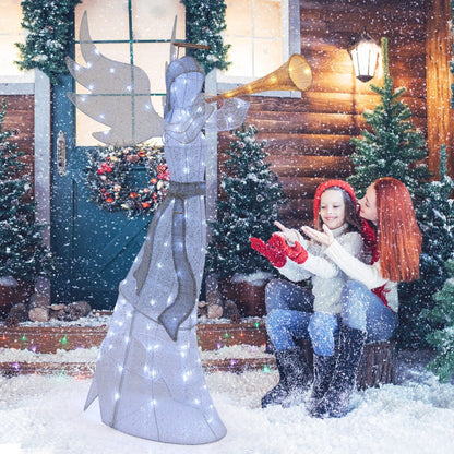 5 Feet Light-up Trumpeting Christmas Angel with LED Lights Halo and Girdle
