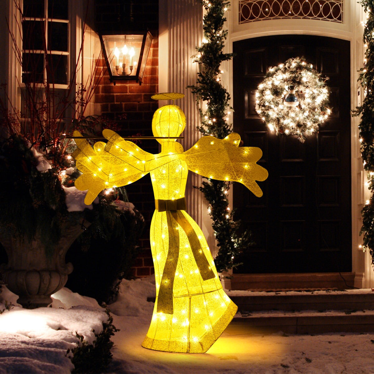 1.5 M Lighted Christmas Angel with 100 LED Lights and Zip Ties