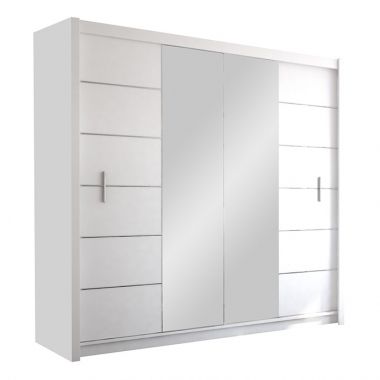 Luzern Sliding Door 203cm Mirror Wardrobe - Oak Sonoma