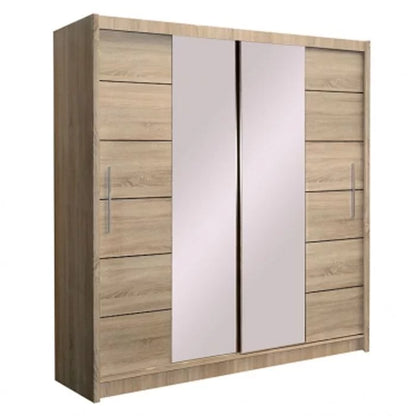 Luzern Sliding Door 203cm Mirror Wardrobe - Grey