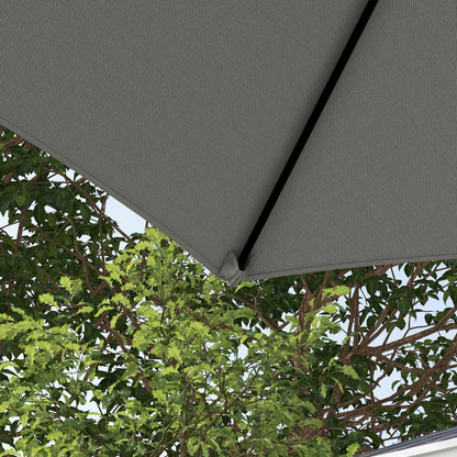 Outsunny 2,5-metrowy parasol ogrodowy z wysięgnikiem, wiszący parasol tarasowy Roma z możliwością obrotu o 360° i podstawą krzyżową, jasnoszary