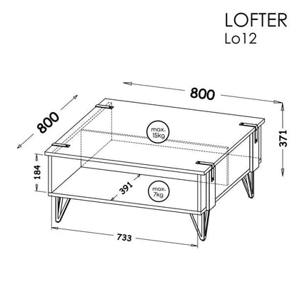 طاولة قهوة لوفر LO12 80 سم