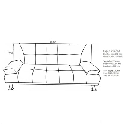 Birlea Logan Grey Fabric Sofa Bed