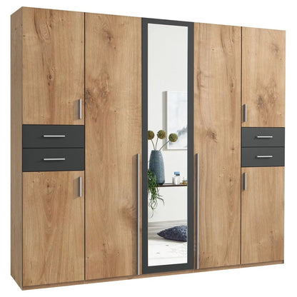 Fenton 5 Door Wardrobe with 4 Drawers - Oak