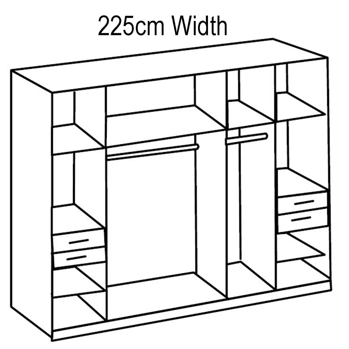 Fenton 5 Door Wardrobe with 4 Drawers - Oak