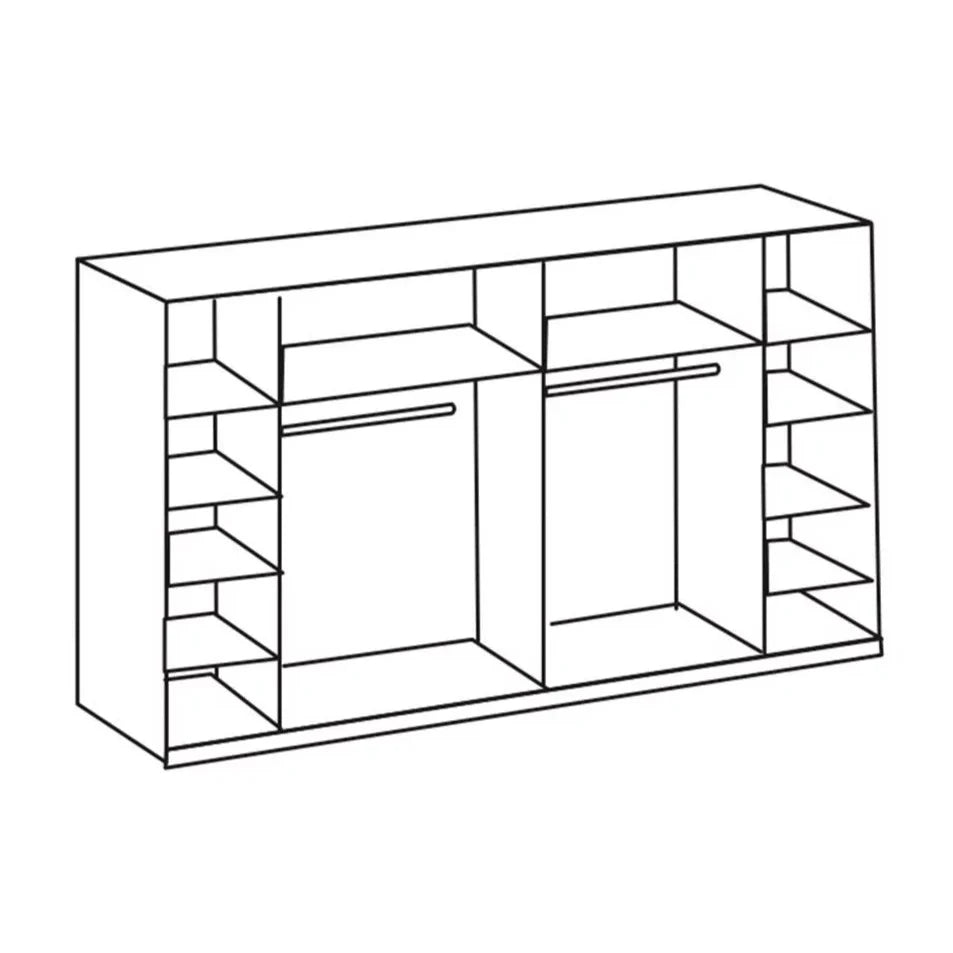 Sliding Wardrobe LANTAU 4 Door Mirrored Wardrobe White 227cm