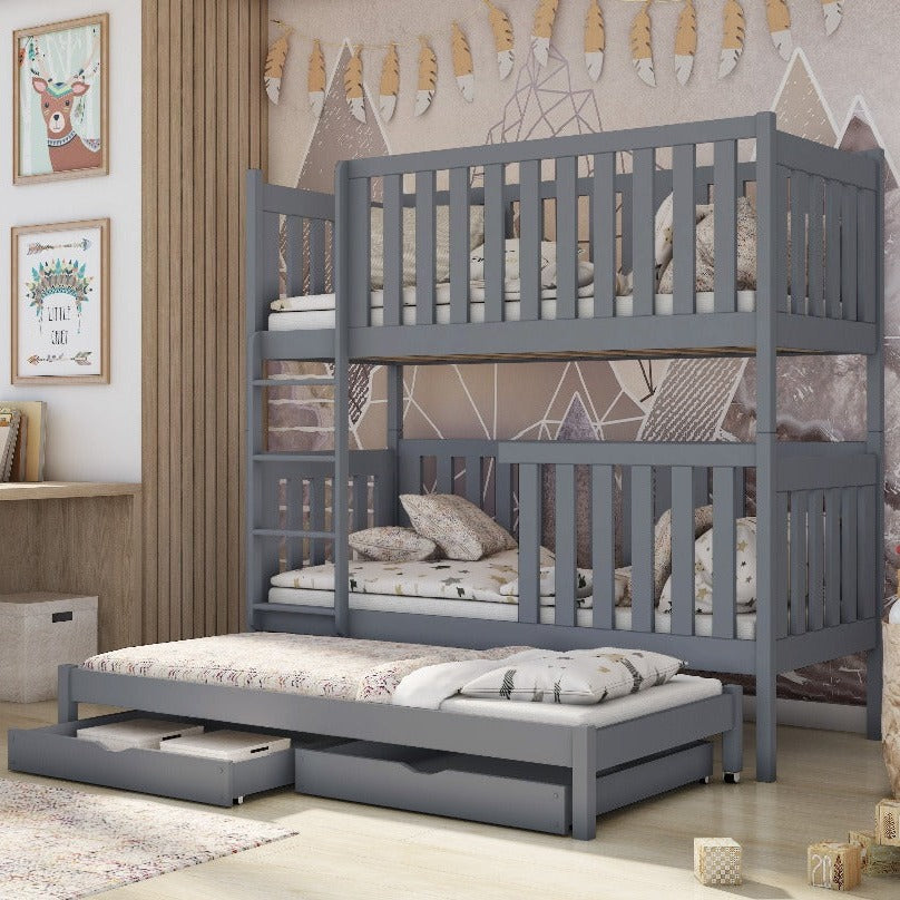 Emily Bunk Bed with Trundle and Storage