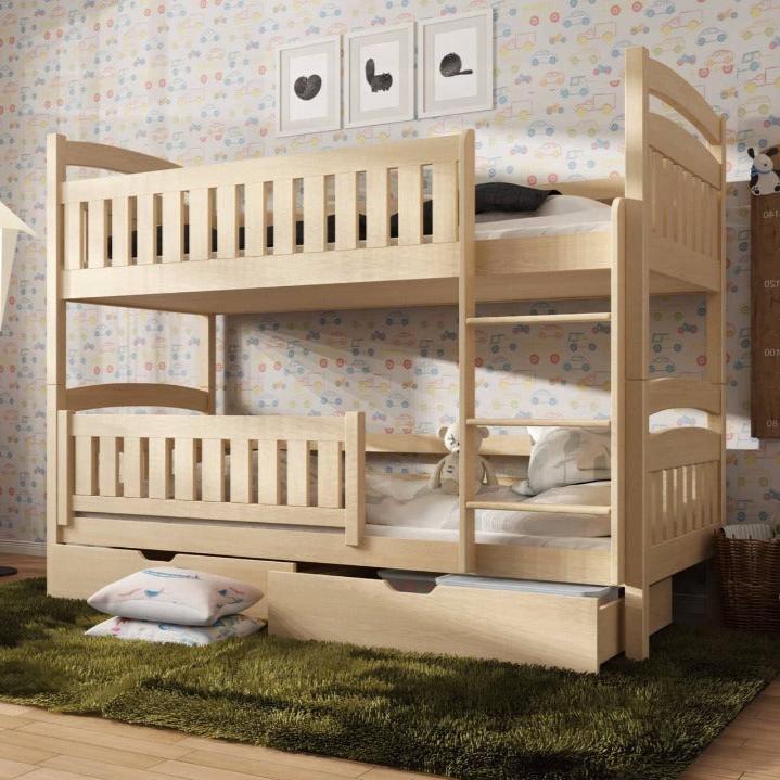 Godalming Wooden Bunk Bed Ignas with Storage