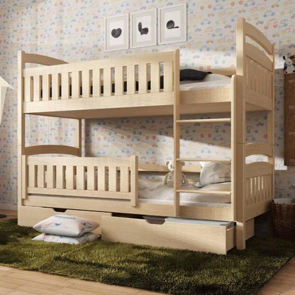Godalming Wooden Bunk Bed Ignas with Storage