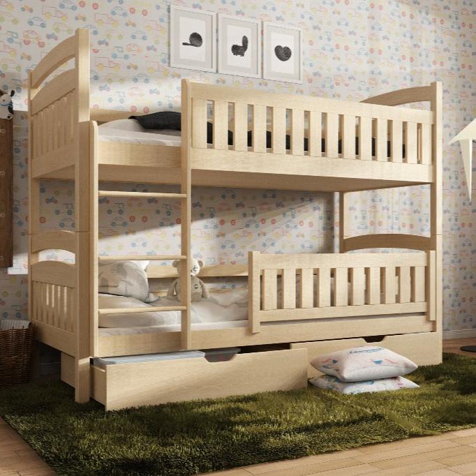 Wooden Bunk Bed Ignas with Storage