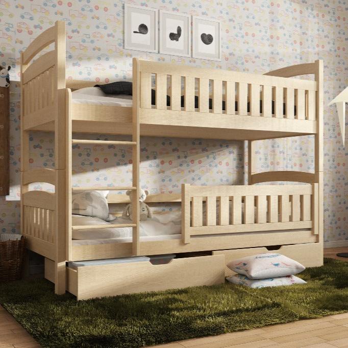 Godalming Wooden Bunk Bed Ignas with Storage