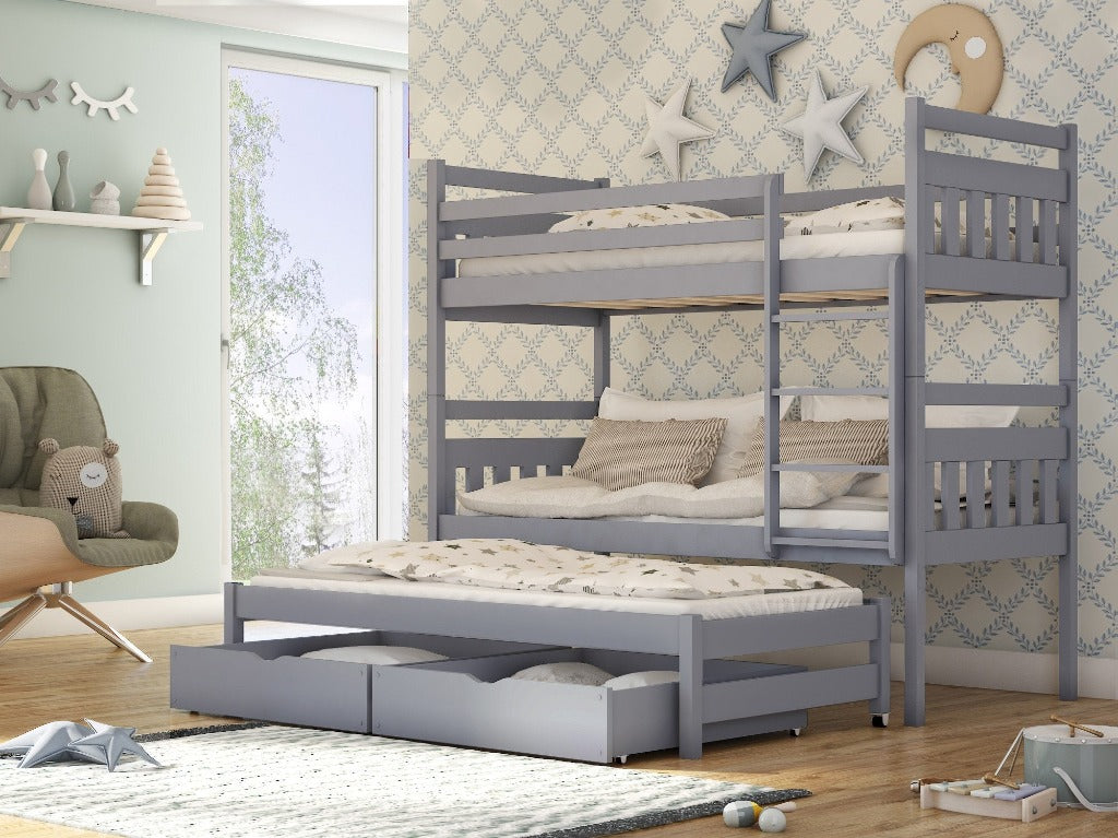 Peterborough Seweryn Bunk Bed with Trundle and Storage
