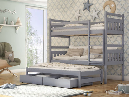Peterborough Seweryn Bunk Bed with Trundle and Storage