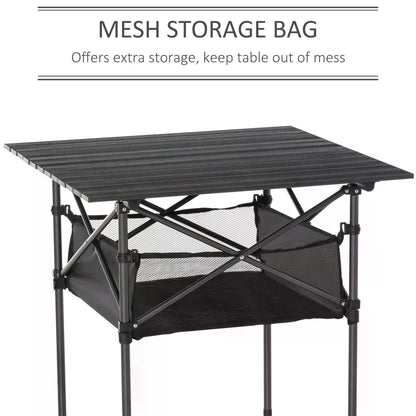 Outsunny Outdoor Folding Camping Table W/ Storage Bag, Portable for Garden Beach Picnic