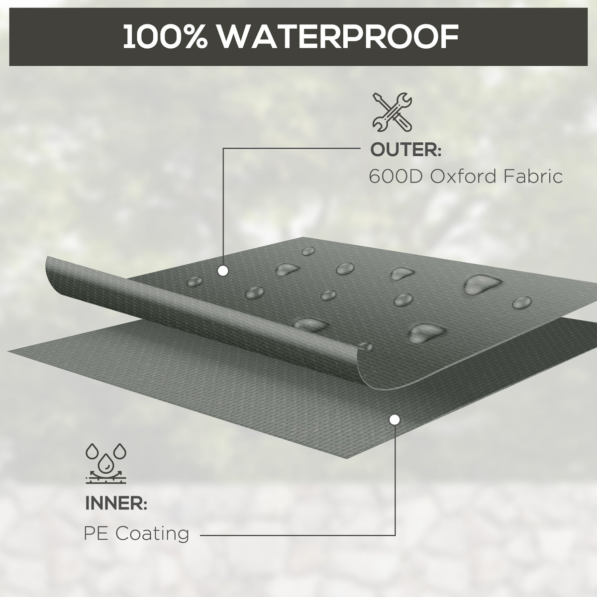 Outsunny Outdoor Garden Furniture Cover Waterproof in Dark Grey, image 4