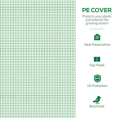 دفيئة Outsunny Walk in Polytunnel، دفيئة للحديقة مع نافذة وباب قابلين للطي، 1.8 × 1.8 × 2 متر، أخضر