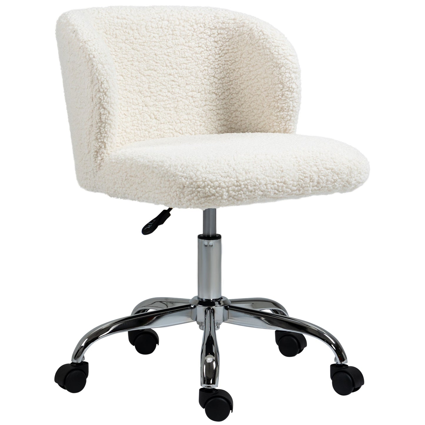 HOMCOM Office Chair with Adjustable Height and Wheels - White
