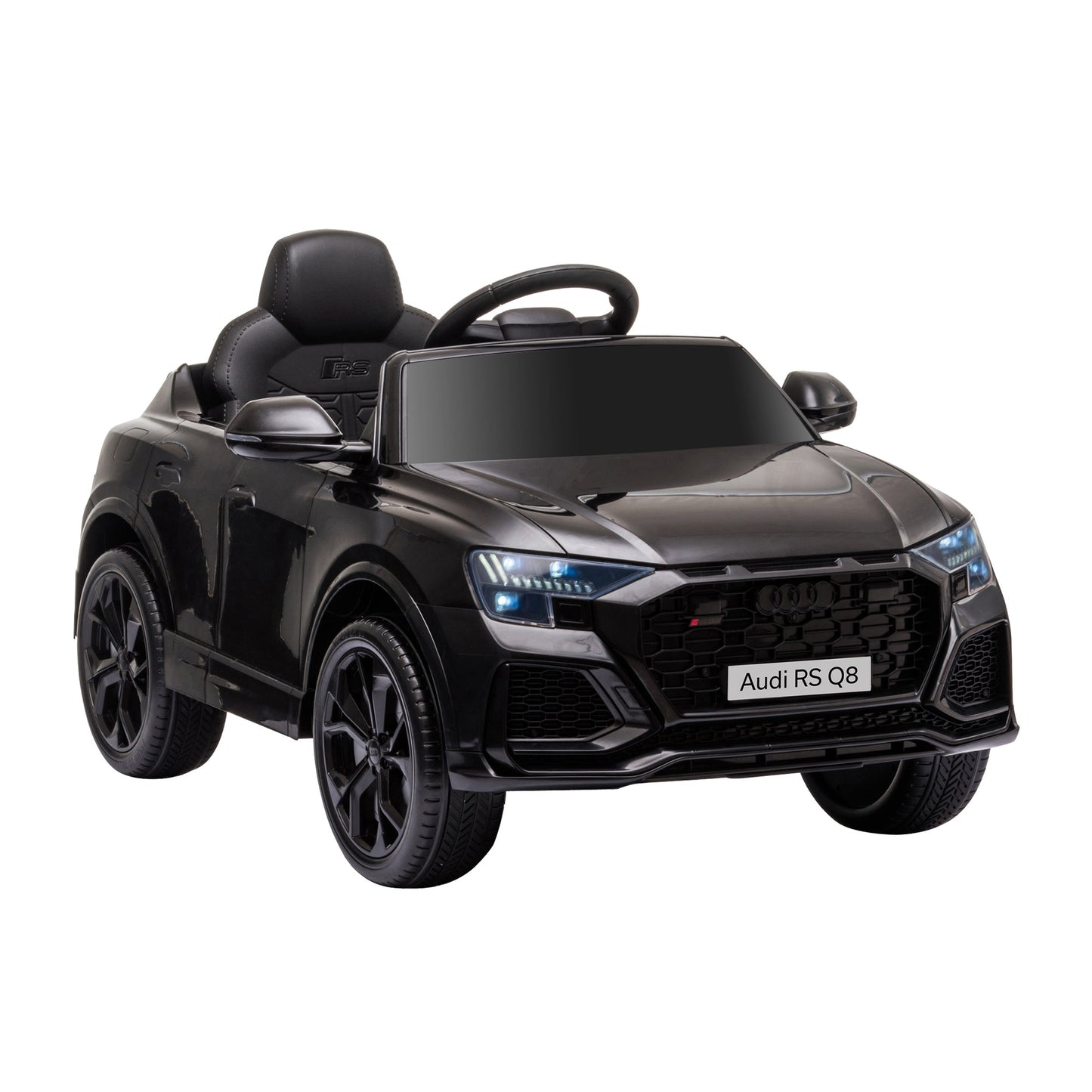 HOMCOM Audi RS Q8 Licensed 6V Kids Electric Ride On Car Toy Car with Remote Control Music Lights USB MP3 for 3-5 Years Old Black