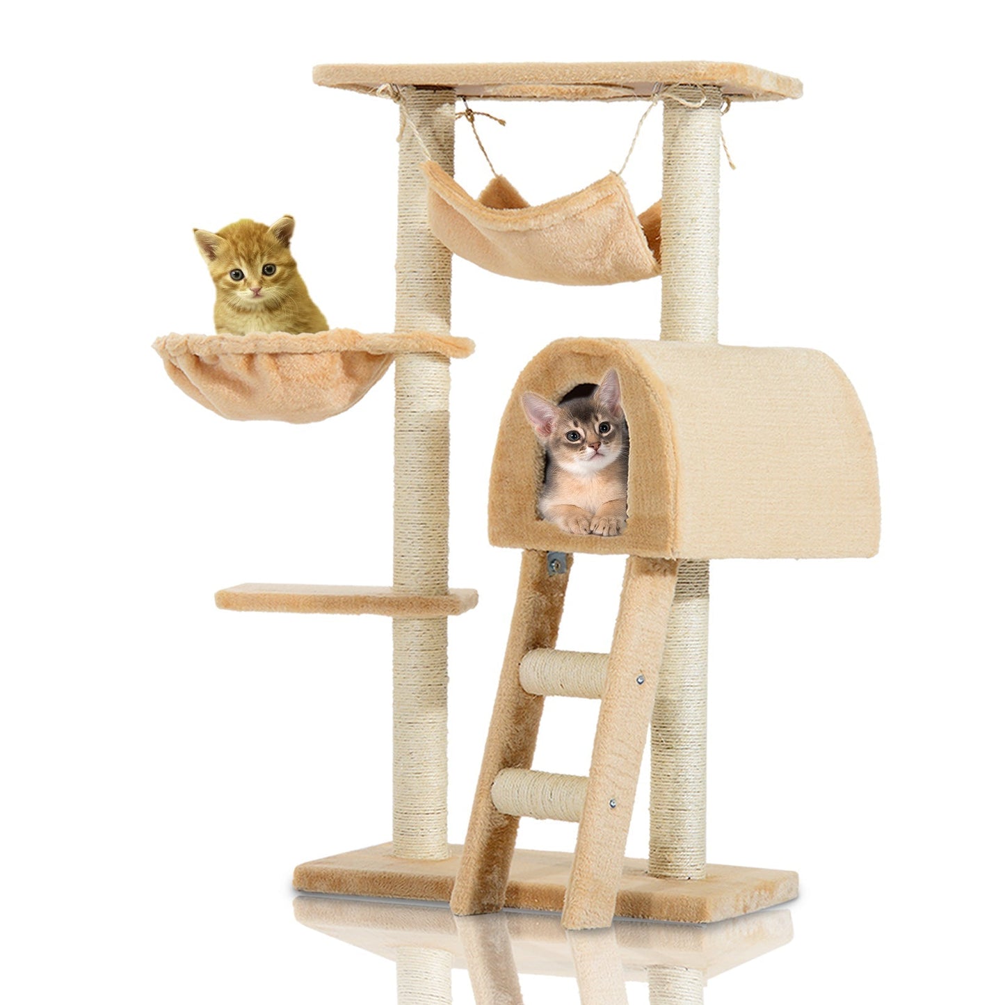 PawHut Cat Tree Kitten Activity Centre Scratch Scratching Scratcher Climber Post Rest Bed Toy 100cm