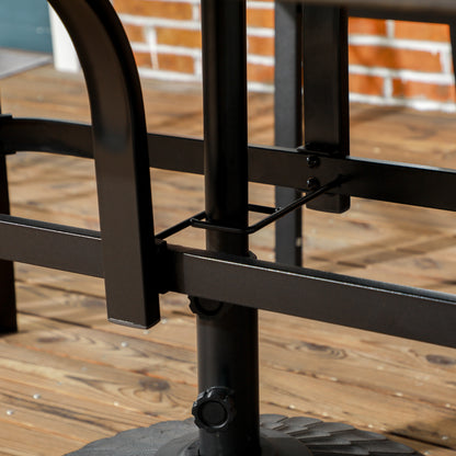Stół ogrodowy Outsunny Six-Seater Steel, z otworem na parasol √¢≈í‚Ç¨41mm - imitacja drewna