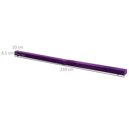 HOMCOM 2.1M 7FT Gymnastics Folding Balance Beam Home Gym Training Exercise Sports - Purple