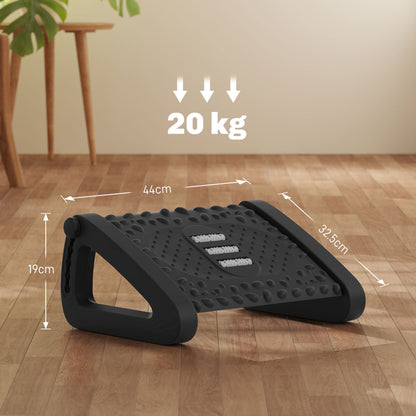 HOMCOM 10√Ç¬∞-45 Six-Angle Massage Footrest - Black