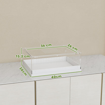PawHut Acrylic Reptile Terrarium with Top Sliding Door, Vents, for Snake, Frog, Spider, Gecko, Tarantula, 40 x 30 x 15 cm