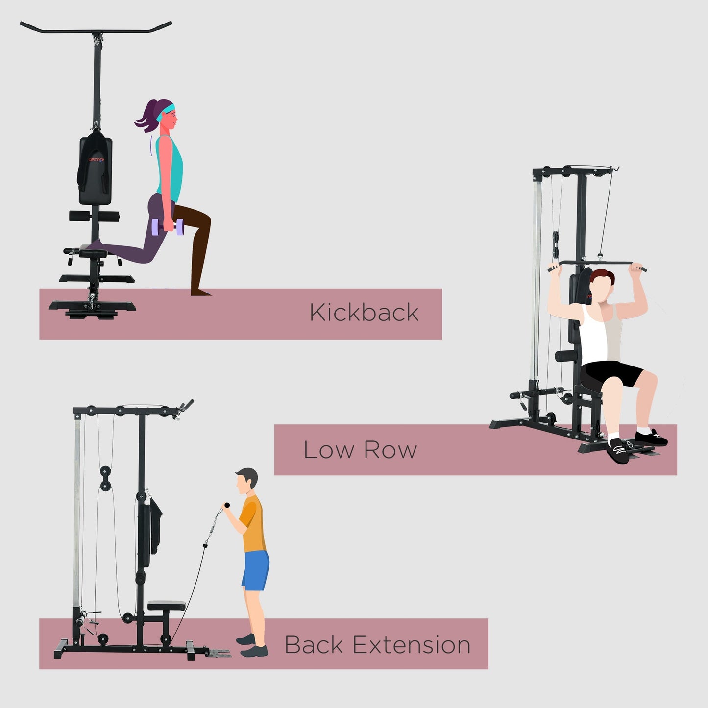 Pull Up Station with Adjustable Seat, Power Tower for Chin up / Lat Pulldown Exercises, Multi-Function Fitness Equipment with Flip-Up Footplate