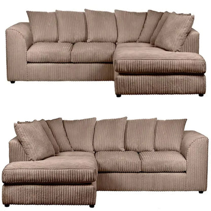 Blake Jumbo Cord Coffee Corner Sofa - Left and Right Arm