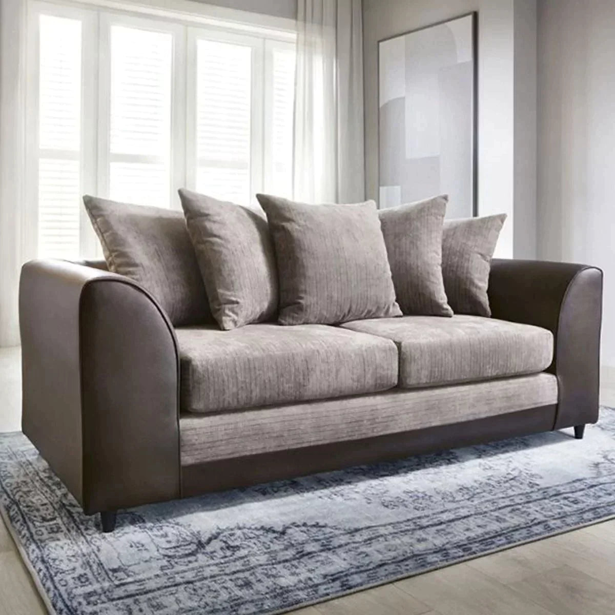 Linacre 2 + 3 Seater Sofa - Brown and Beige