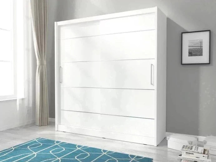 Splendor Alu Sliding Door Wardrobe 180cm - White Matt