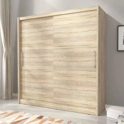 Splendor Alu Sliding Door Wardrobe 180cm - Oak Sonoma