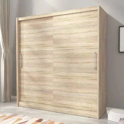 Splendor Alu Sliding Door Wardrobe 200cm - Oak Sonoma