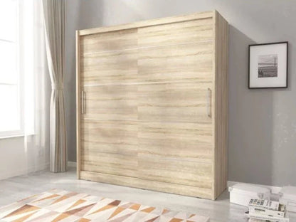 Splendor Alu Sliding Door Wardrobe 200cm - Oak Sonoma