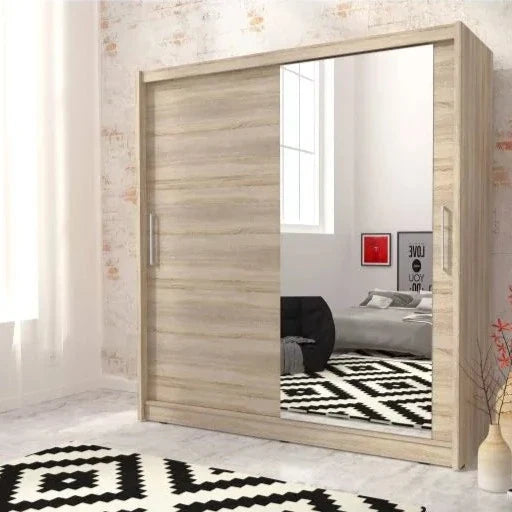 Splendor I Sliding Door Wardrobe 180cm - Oak Sonoma