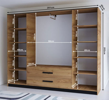 Malta IV Hinged Door Wardrobe 201cm