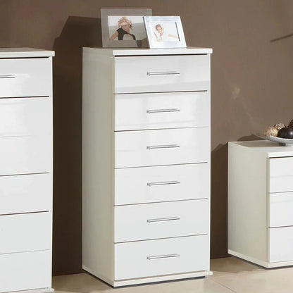 White Chest of Drawers CALLISTO Tallboy Medium Chest, 6 Drawers