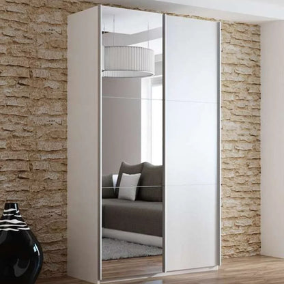 Boris Sliding Door 120cm Wardrobe with Mirror - White, Black, Graphite