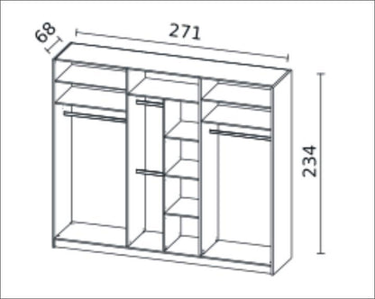 Manhattan Sliding Door Wardrobe 271cm