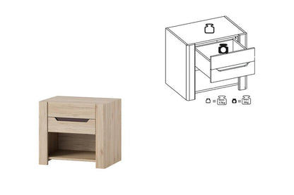 Desjo 52 Bedside Table 57cm