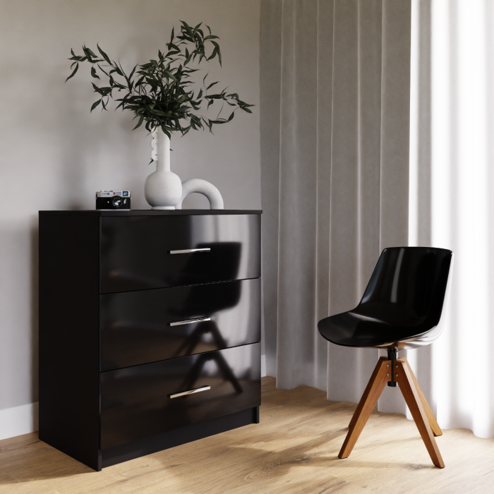 Chest Of Drawers EPSOM Black Gloss