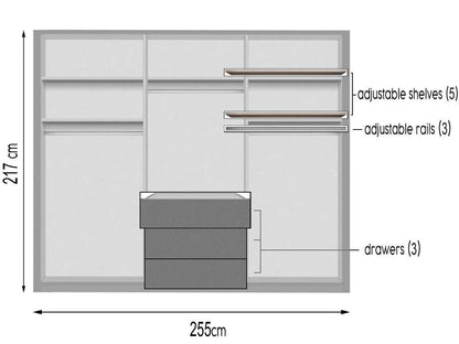 Wardrobe REDFORD 255 Graphite