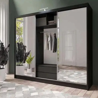 Mathilde 250cm Sliding Wardrobe - Black, White, Grey