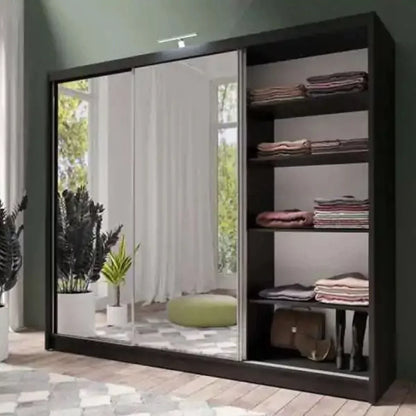 Mathilde 250cm Sliding Wardrobe - Black, White, Grey