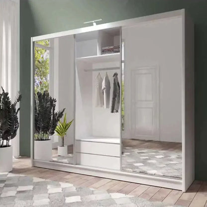 Mathilde 250cm Sliding Wardrobe - White, Black, Grey